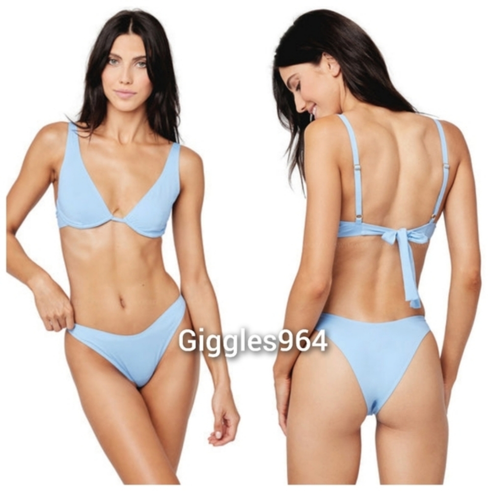 L*Space Seamless Alana Fused Cabana Bikini Set Aura Blue - Picture 1 of 8